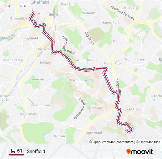 51 Bus Line Map