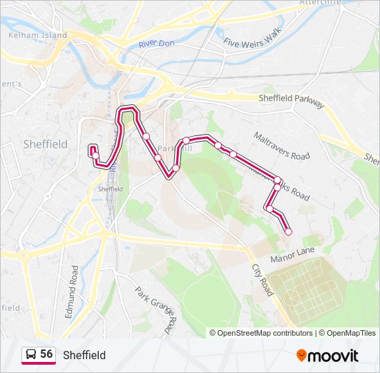 56 bus Line Map