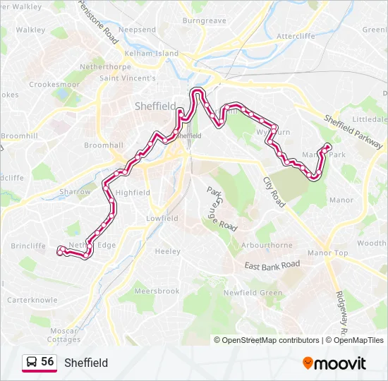 56 Bus Line Map