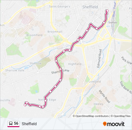 56 bus Line Map