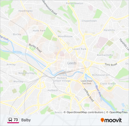 Show Me Route Map 73 Route: Schedules, Stops & Maps - Balby (Updated)