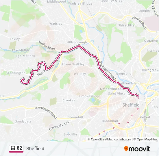 82 Bus Line Map