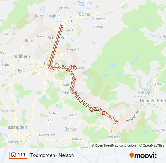 111 bus Line Map