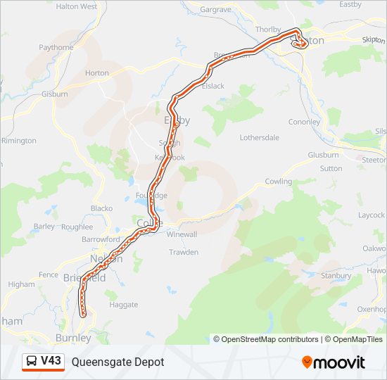 V43 Bus Line Map