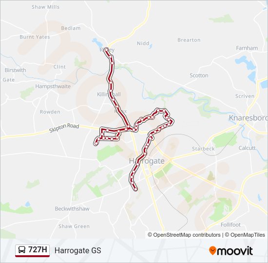 727H Bus Line Map