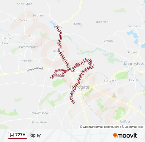 727H Bus Line Map