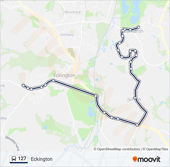 Bus 127 Route Map 127 Route: Schedules, Stops & Maps - Eckington (Updated)