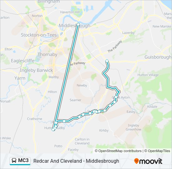MC3 Bus Line Map