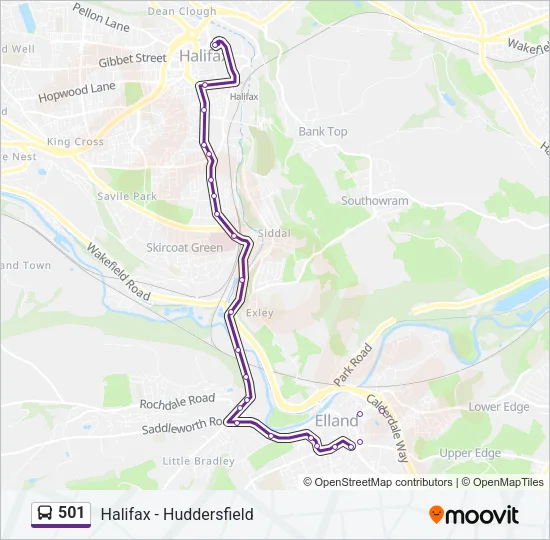 501 Bus Line Map