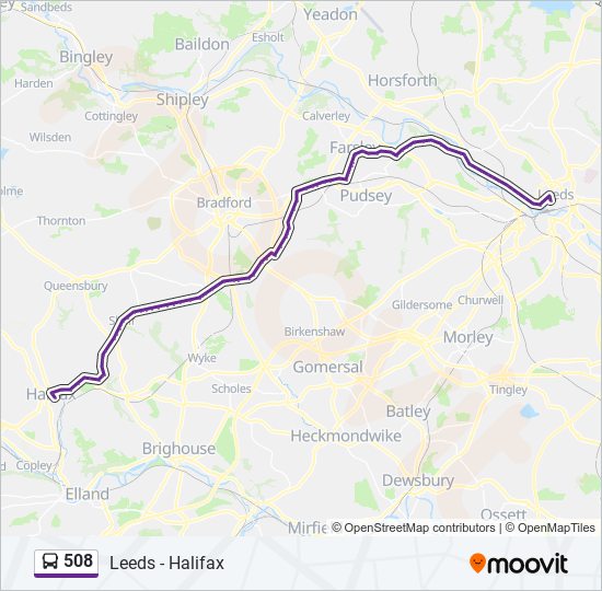 508 Route: Schedules, Stops & Maps - Leeds City Centre (Updated)