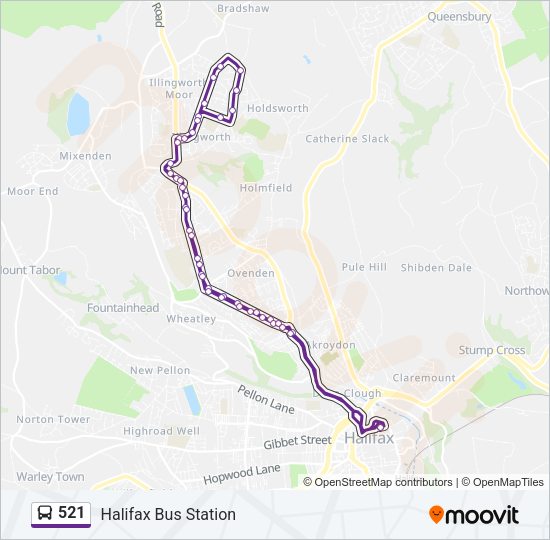 521 Bus Line Map