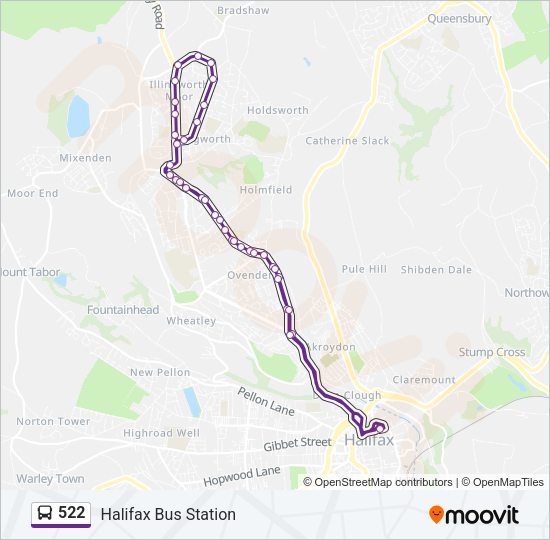 522 Bus Line Map