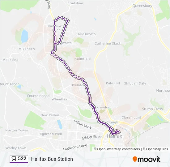 522 Bus Line Map