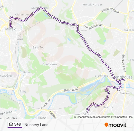 548 Route: Schedules, Stops & Maps - Nunnery Lane (Updated)