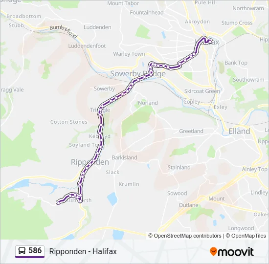 586 Bus Line Map