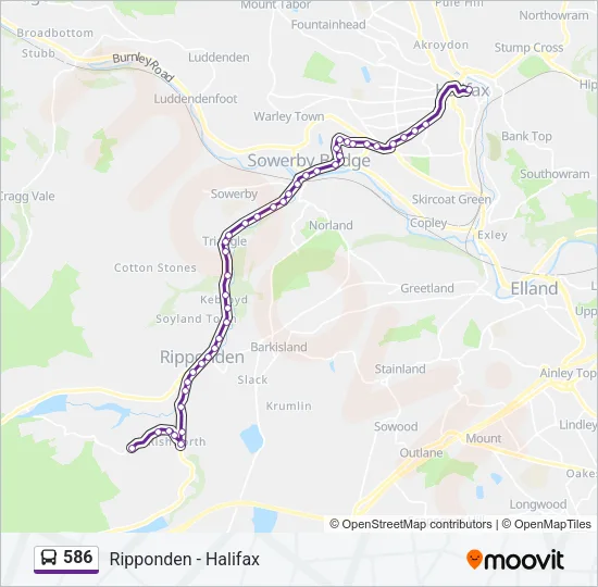 586 Bus Line Map