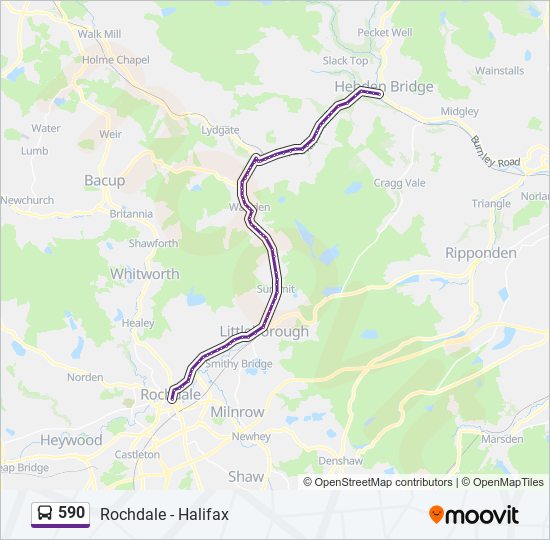 590 Route: Schedules, Stops & Maps - Hebden Bridge (Updated)