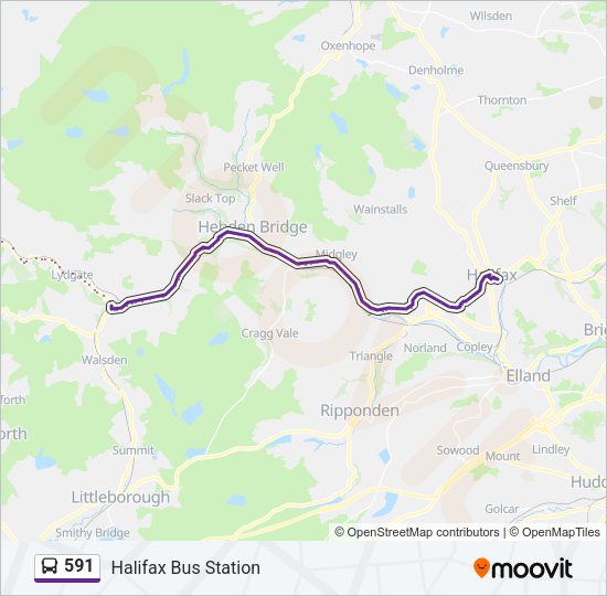 591 bus Line Map