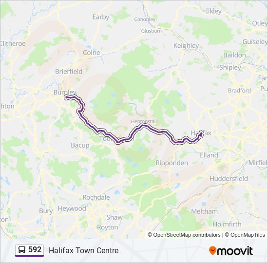 592 bus Line Map