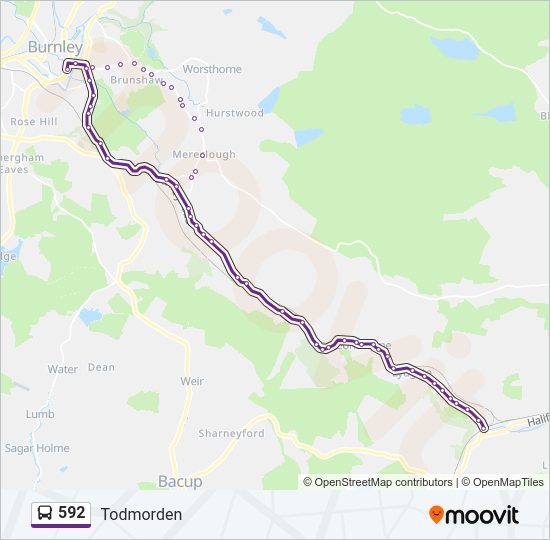 592 bus Line Map