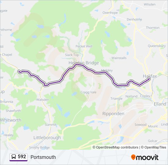 592 bus Line Map