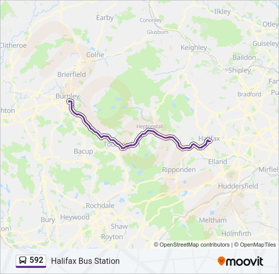 592 Bus Line Map