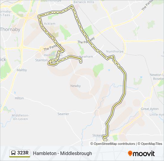 323R Bus Line Map