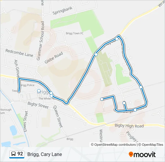 92 Bus Line Map