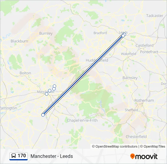 170 Route: Schedules, Stops & Maps - Manchester Airport, Manchester ...
