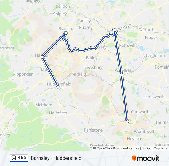 465 Bus Line Map