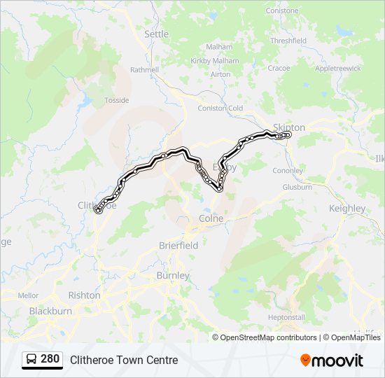 280 bus Line Map