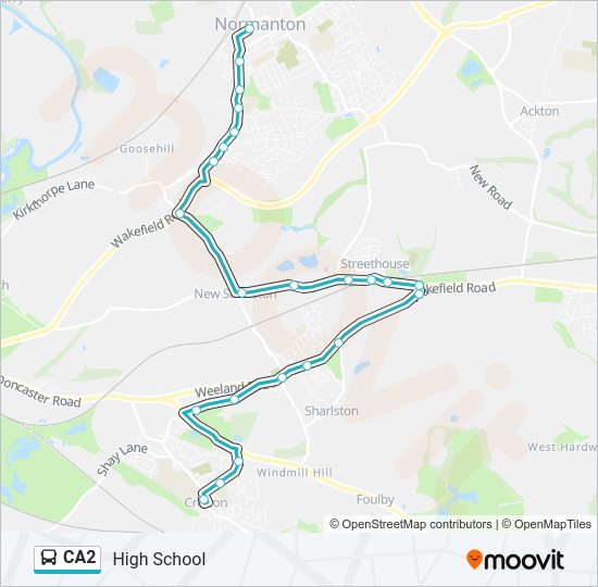 CA2 Bus Line Map