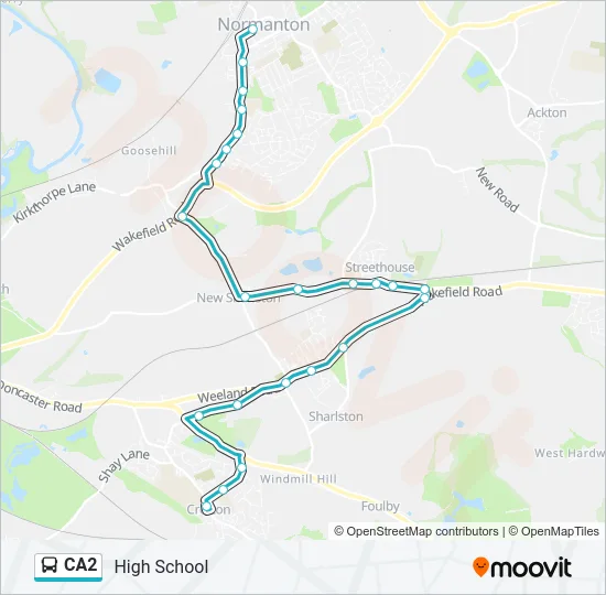 CA2 Bus Line Map