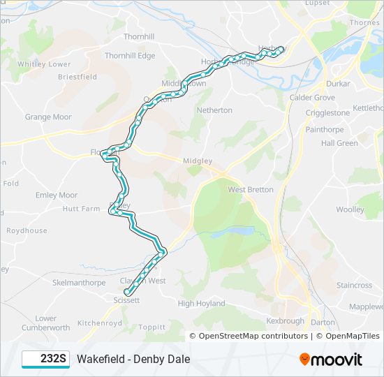 232S bus Line Map