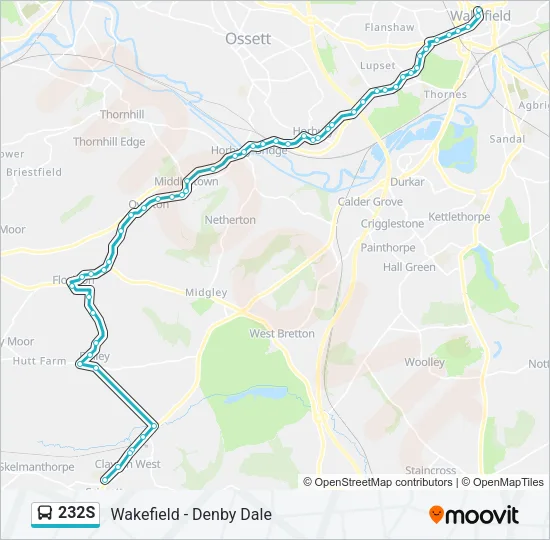 232S Bus Line Map