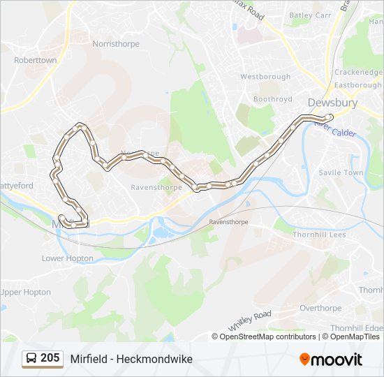 205 Bus Line Map