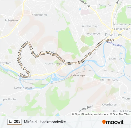 205 Bus Line Map