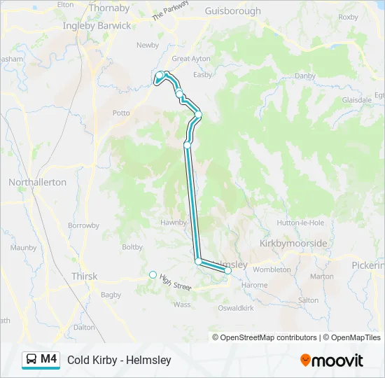 M4 Bus Line Map