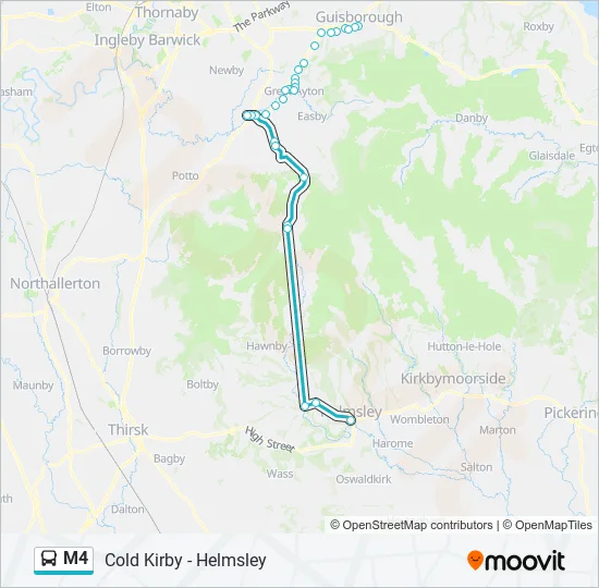 M4 Bus Line Map