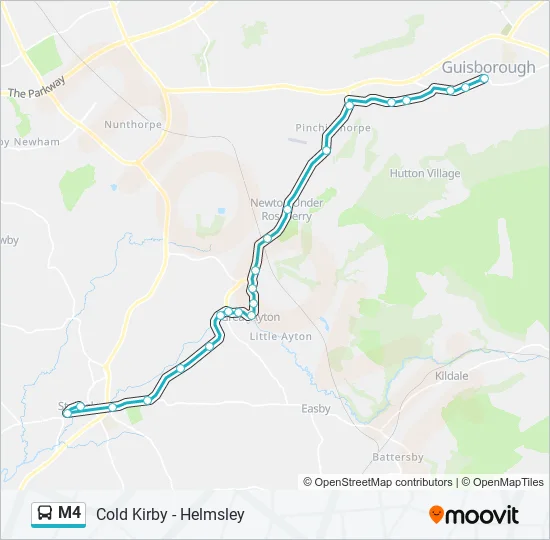 M4 Bus Line Map