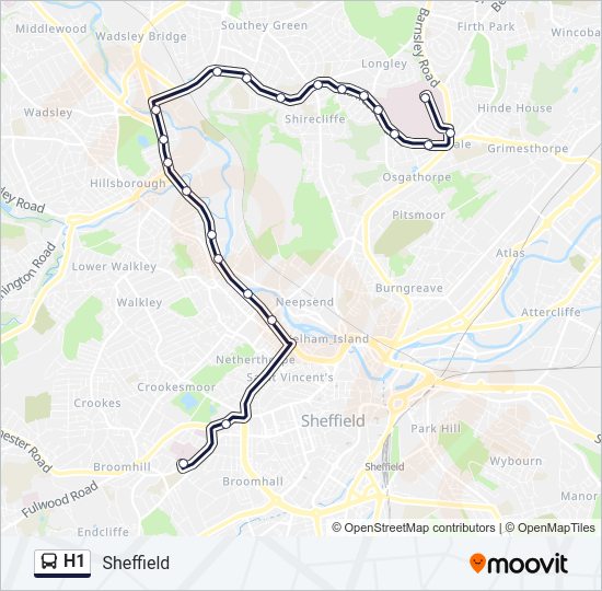 H1 bus Line Map