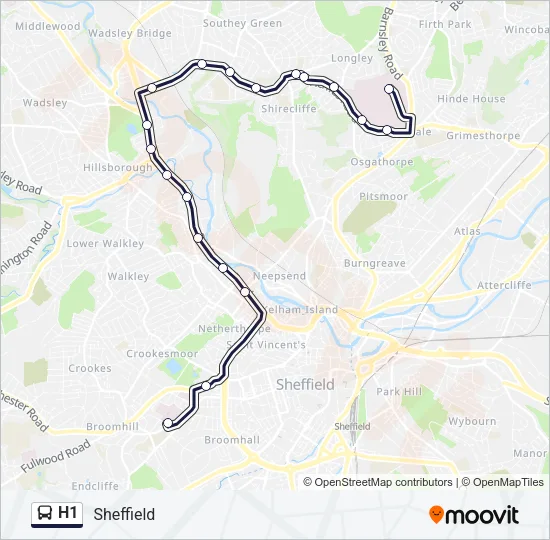 H1 Bus Line Map