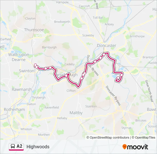A2 Bus Line Map