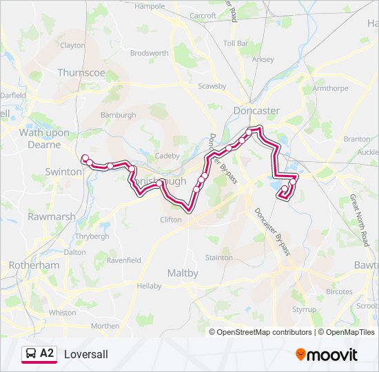 a2 Route: Schedules, Stops & Maps - Loversall (Updated)