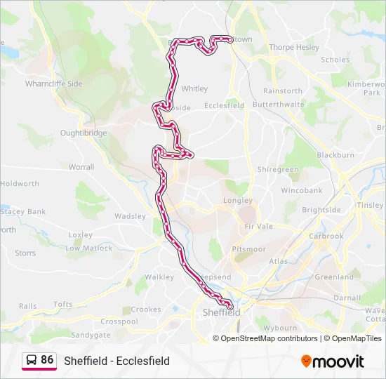 86 Route: Schedules, Stops & Maps - Chapeltown (Updated)