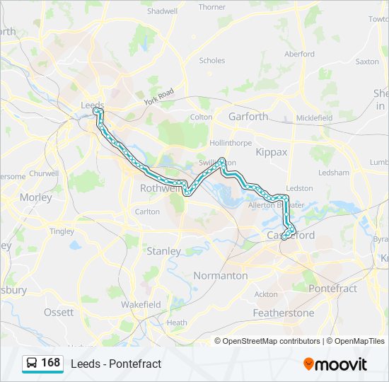 168 Route Schedules, Stops & Maps Castleford (Updated)