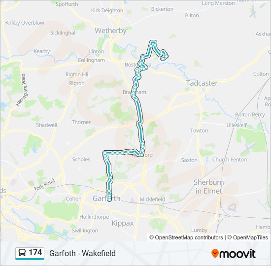 174 Route: Schedules, Stops & Maps - Thorp Arch (Updated)