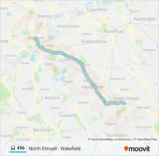 496 Bus Line Map