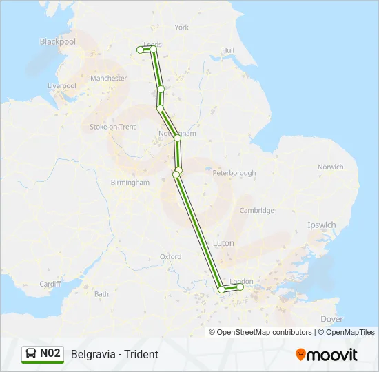 N02 Bus Line Map