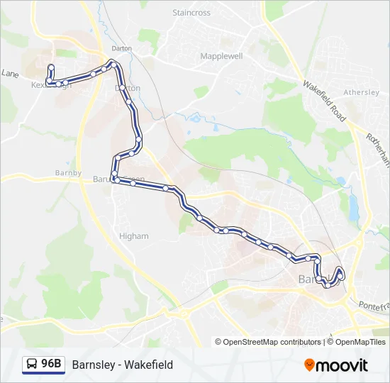 96B Bus Line Map